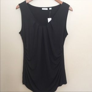 New York & company sleeveless black blouse sz L
